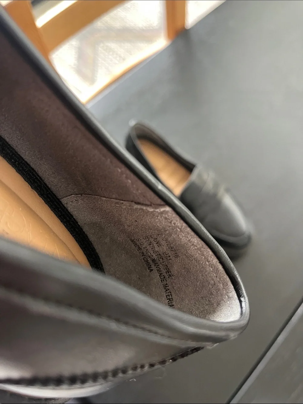 Crown Vintage Black Leather Slip-On Penny Loafers